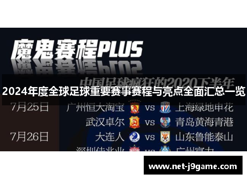 2024年度全球足球重要赛事赛程与亮点全面汇总一览